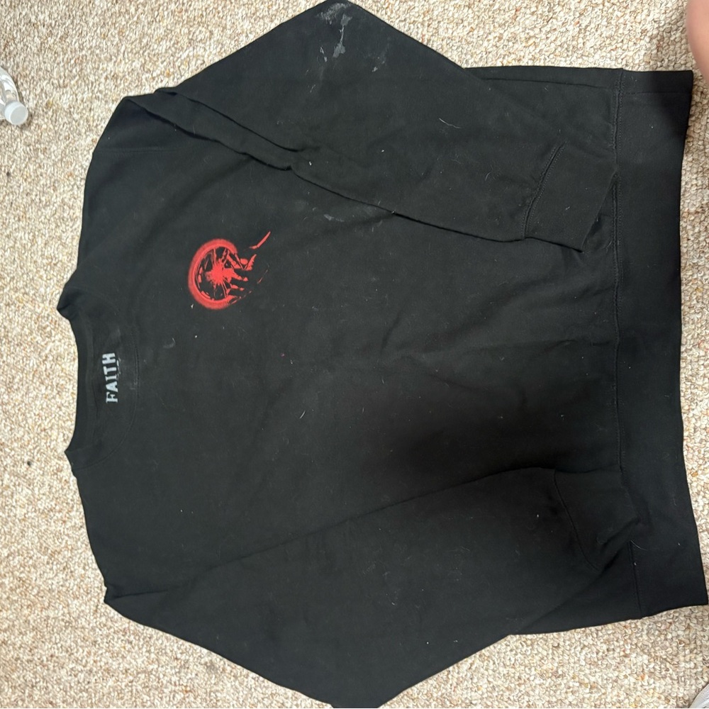 Red and black Faith in the Future Crewneck